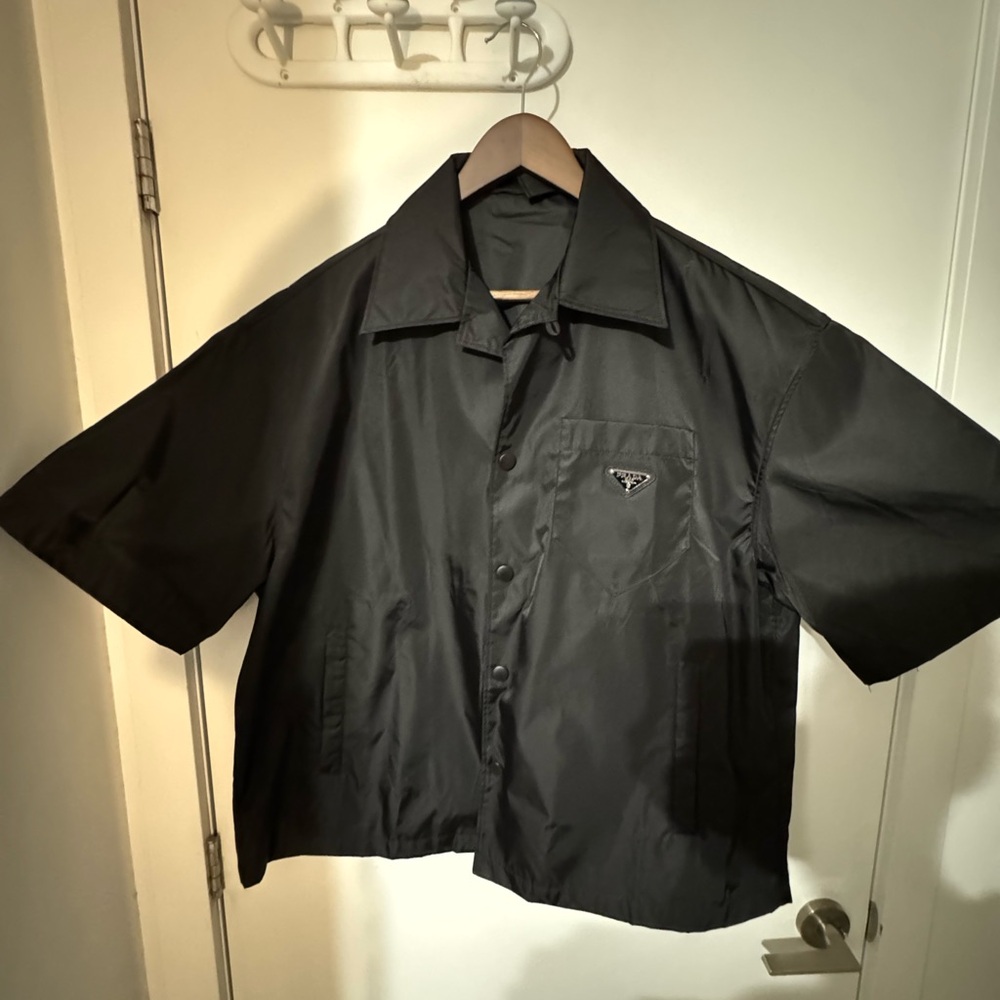 Prada Black Short Sleeve Shirt Jacket